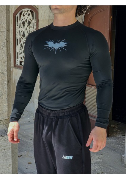 Batman - Uzun Kollu Compression T-Shirt (Siyah)