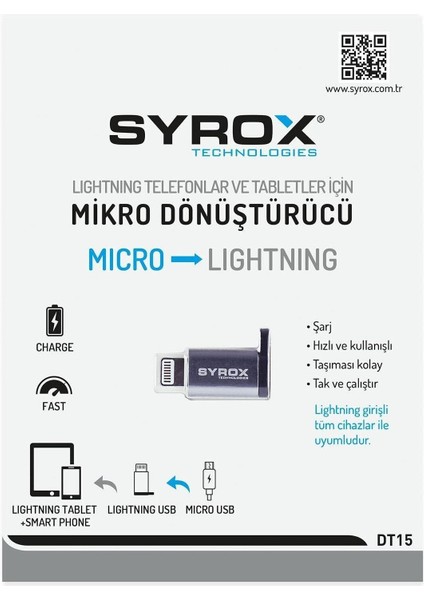 DT15 Lightning - Micro USB Dönüştürücü