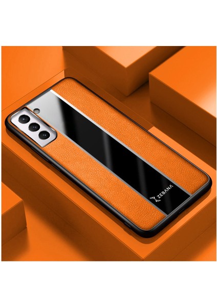 Samsung Galaxy S21 Fe 5g Uyumlu Kılıf Premium Deri Kılıf Turuncu indirimleri