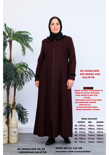 Kışlık Kaşe Kadın Pardesü Büyük Beden Fermuarlı Anne 58023 fiyatları