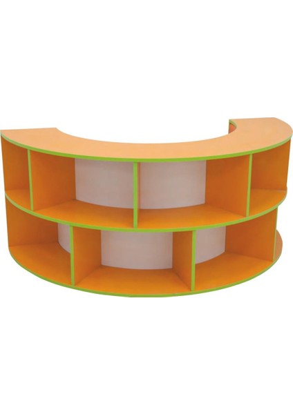 S Kitaplık Koltuklu Ortasında Yuvarlak Masa 90X180Q H70