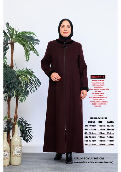 Kışlık Kaşe Kadın Pardesü Büyük Beden Fermuarlı Anne 58022 fiyatları