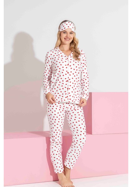 Anne-Kız Kombin Yapılabilir Düğmeli Süet Uzun Kollu Uyku Bantlı Aile Bağı Pijama TAKIMI-3979 fiyatları