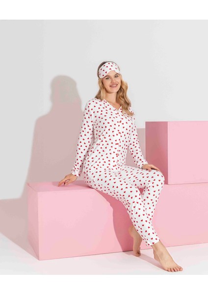 Anne-Kız Kombin Yapılabilir Düğmeli Süet Uzun Kollu Uyku Bantlı Aile Bağı Pijama TAKIMI-3979 fırsatları