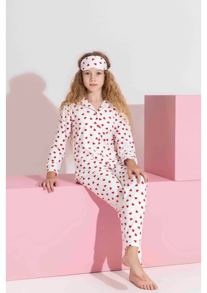 Anne-Kız Kombin Yapılabilir Düğmeli Süet Uzun Kollu Uyku Bantlı Aile Bağı Pijama TAKIMI-3979 indirimleri