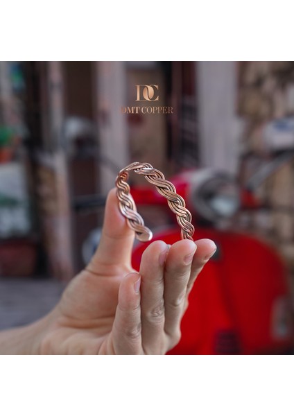 Dmt Copper Home El Yapımı Şık Tasarım Kalın Dövülmüş Saf Bakır Bilezik Bakır Takı Romatizma Bilekliği Işıklı Kutulu indirimleri