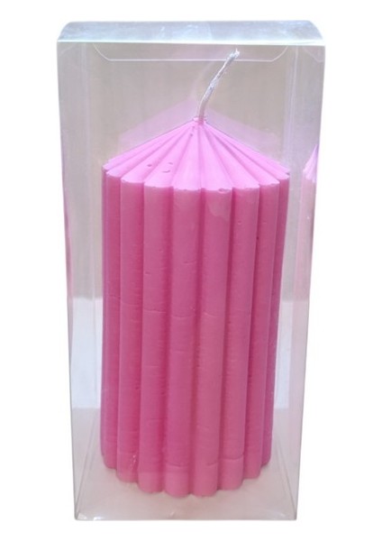 Kokulu Doğal 20CM-8CM Ebatlarda Pembe Renk Dekoratif Mum