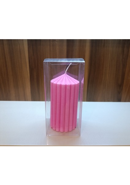 Kokulu Doğal 20CM-8CM Ebatlarda Pembe Renk Dekoratif Mum modelleri