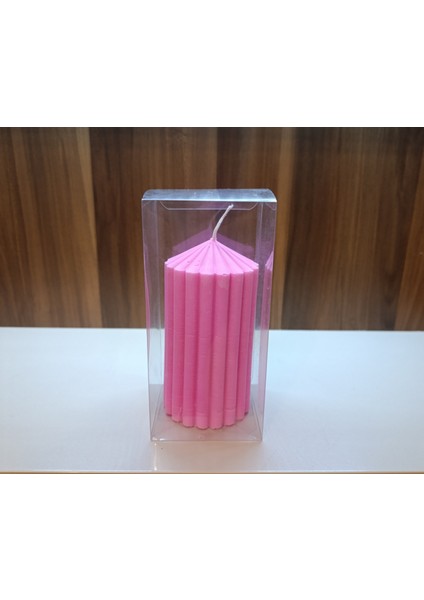 Kokulu Doğal 20CM-8CM Ebatlarda Pembe Renk Dekoratif Mum fırsatları