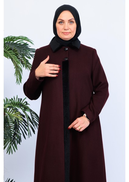 Kışlık Kaşe Kadın Pardesü Büyük Beden Anne Düğmeli 58019 fiyatları