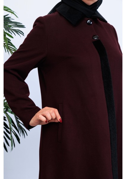 Kışlık Kaşe Kadın Pardesü Büyük Beden Anne Düğmeli 58019 fırsatları