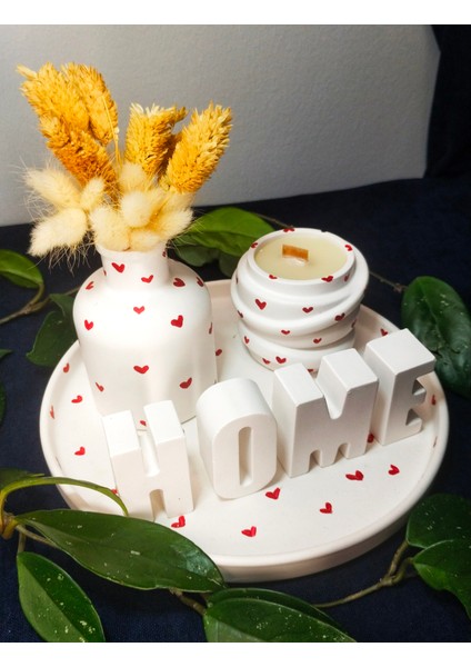 El Yapımı Home Temalı Seramik Dekor Seti – Kalpli Tasarım modelleri