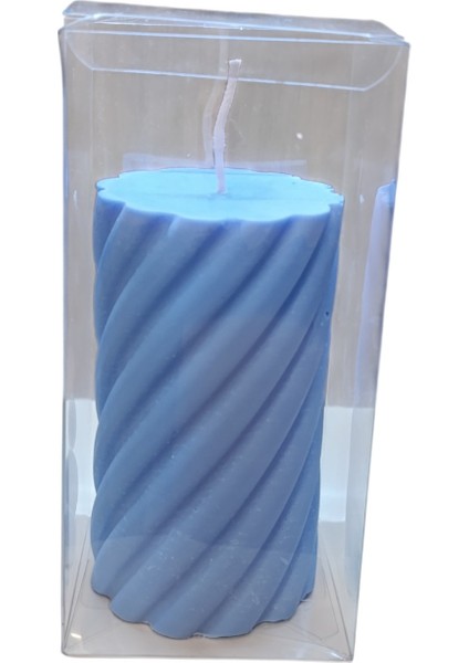 Kokulu Doğal 20CM-8CM Ebatlarda Mavi Renk Dekoratif Mum modelleri