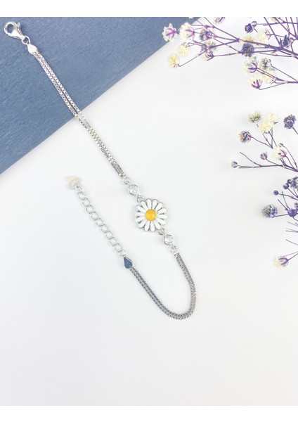 925 Ayar Gümüş Yaprak'lı Papatya Kolye ve Bileklik fiyatları
