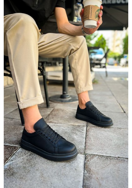 Santoni Kaliteli Şık Erkek Spor Ayakkabı Siyah