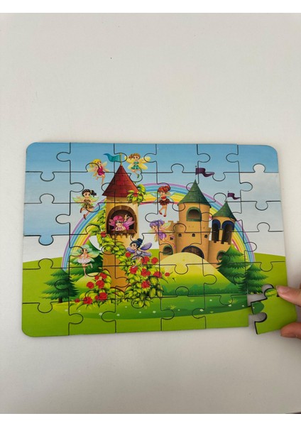 Ahşap Ormandaki Kule Mini Puzzle | 36 Parça 4 +Yaş
