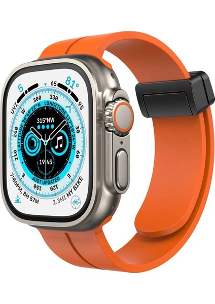 Apple Watch 38MM KR412 Elegance Stylısh Kordon - TURUNCU-(5796)