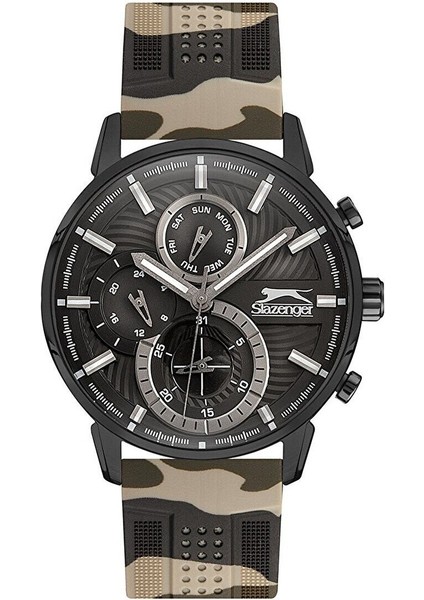 SL.09.1839.2.03 Erkek Kol Saati | Kamuflaj Desenli, 44 Mm, 5 Atm
