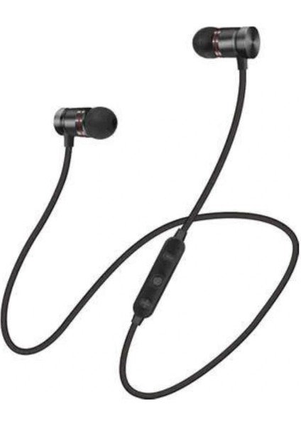 Sports Mıknatıslı Siyah Bluetooth Kulaklık Kablolu Uzun Pil Ömrü fırsatları