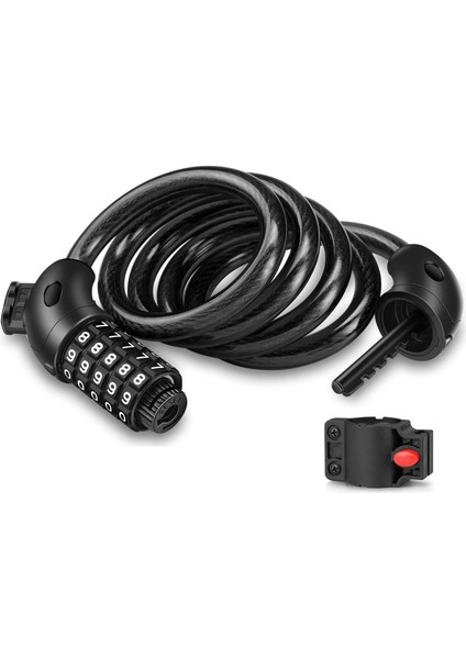 Şifreli Bisiklet Kilidi 6X1000 mm Siyah