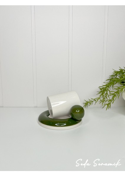 El Yapımı 9 Renk Draje Seri 4 Parçalı 2 Kişilik Kahve Fincan Takımı