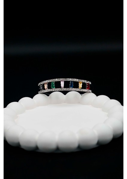 Kadın Gümüş Rengi Gökkuşağı Taşlı Işıltılı Bileklik fırsatları