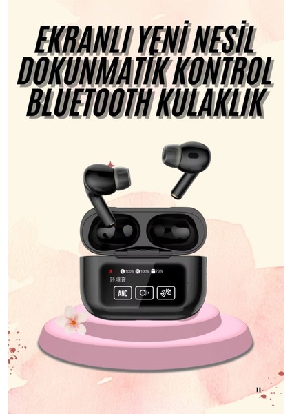 Kulak Içi Bluetooth Kulaklık Ekranlı Müzik Dinleme Çağrı Cevaplama Siyah