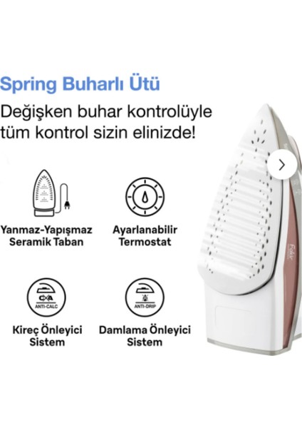 Spring Gülkurusu 2600 W Buharlı Ütü