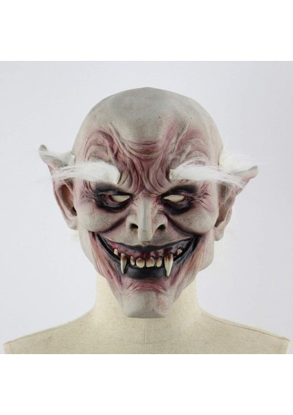 Nessiworld Korku Zombi Maskesi Beyaz Saçlı Kaşlı Lateks Vampir Maskesi Et Maske modelleri