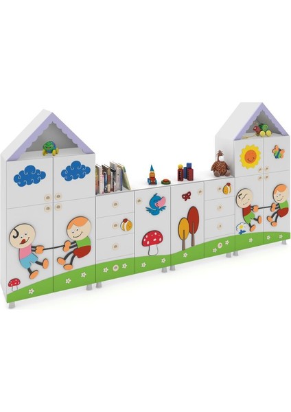 Bahçe Figürlü Dolap Seti