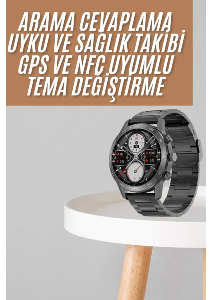 Akıllı Saat Çelik Kordon Çağrı Cevaplama Amoled Ekran Titreşimli Uyku ve Sağlık Takibi fiyatları