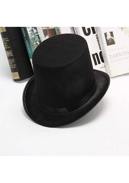 Yetişkinler Için Siyah Renk Ringmaster Sihirbaz Şapkası Silindir Şapka indirimleri
