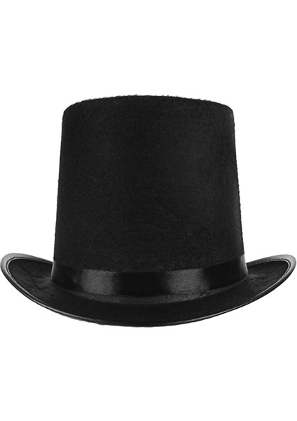 Yetişkinler Için Siyah Renk Ringmaster Sihirbaz Şapkası Silindir Şapka