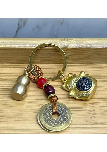 Metal Şans ve Bereket Kedisi Anahtarlık ALK4456