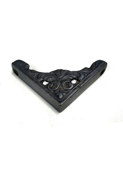 Antika Tarz Dekoratif Pirinç Köşe Süsü - 58X58 Mm, Oksit
