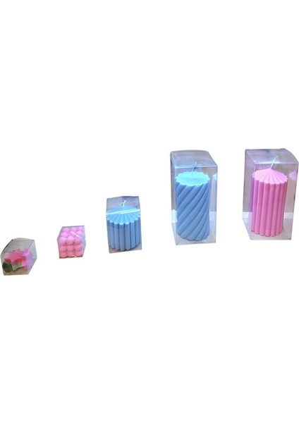 Kokulu Doğal Beyaz Mavi Pembe Yeşil Renk 5li Dekoratif Mum fiyatları