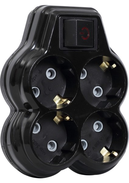 Dörtlü ( 4'lü ) Anahtarlı Golyat Priz Çoğaltıcı Grup Priz Fiş