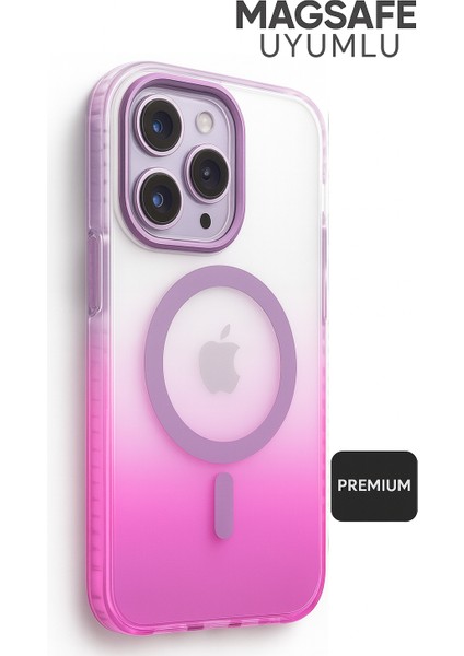 iphone 16 Pro Max Kılıf Magsafe Uyumlu Renk Geçişli Darbe Emici Degrade Kapak