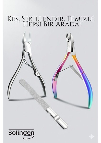 3’lü Paslanmaz Manikür Seti – Tırnak Makası, Et Pens, Kavisli Makas | Evde Profesyonel Bakım 722156