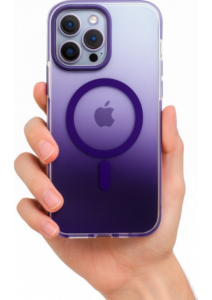 iphone 16 Pro Max Kılıf Magsafe Uyumlu Renk Geçişli Darbe Emici Degrade Kapak