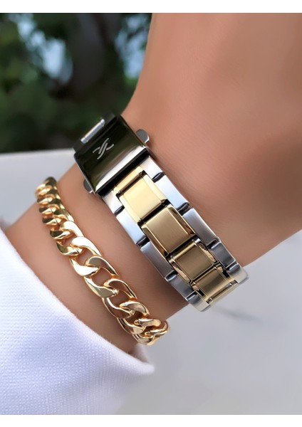 Orijinal Çelik Kordon Kadın Kol Saati 3 Atm Su Geçirmezlik Gold Gümüş Renk Bileklik Hediyeli DK584C3 fırsatları