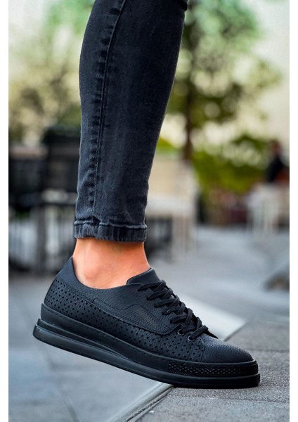 Cowien Premium Erkek Tarz Bağcıklı Sneaker Siyah modelleri