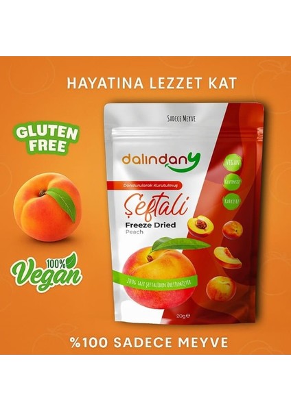 Freeze Dried Dondurularak Kurutulmuş Şeftali Dilimleri 20 Gram X3 fiyatları