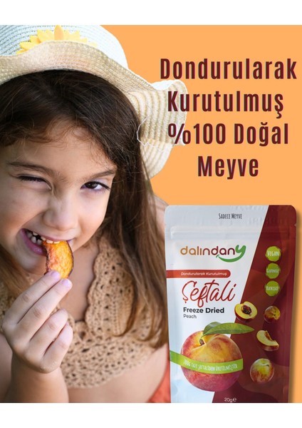 Freeze Dried Dondurularak Kurutulmuş Şeftali Dilimleri 20 Gram X3 indirimleri