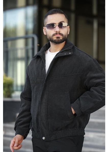 Oversize Kadife Erkek Ceket Siyah