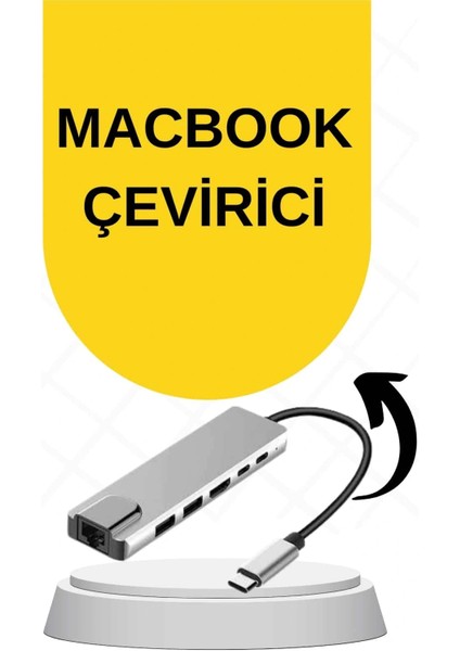 Macbook Pro/air Uyumlu USB Type-C 8 In 1 Hub Dönüştürücü Çevirici Çoklayıcı USB Hdmı Micro Sd 8 Girişli