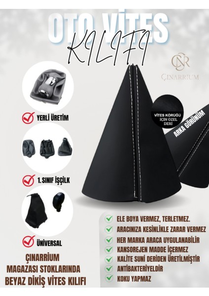 Mercedes Glk Vites Körüğü Siyah Deri Özel Yeni Tasarım Beyaz Şerit Dikiş