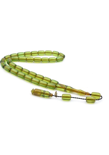 M.tacir Usta Imzalı Kapsül Kesim Turkuaz Sıkma Kehribar Tesbih