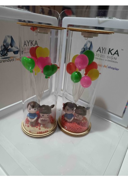 Kalpli Balon Temalı Işıklı Cam Dekoratif Eşya (7X18 Cm) fırsatları