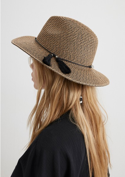 Püskül Detaylı Hasır Şapka 198401-33267